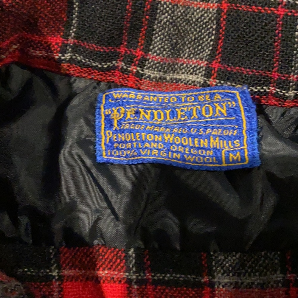 Vintage Pendleton Wool Red/Grey Plaid Shirt Size M